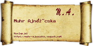 Muhr Ajnácska névjegykártya
